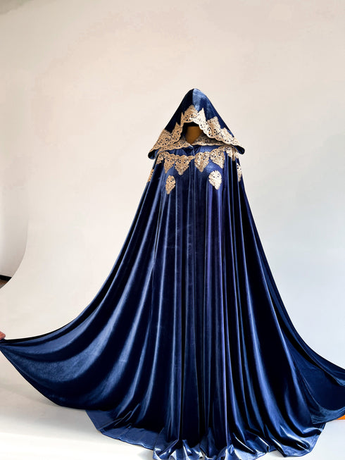 Gold lace halloween cape